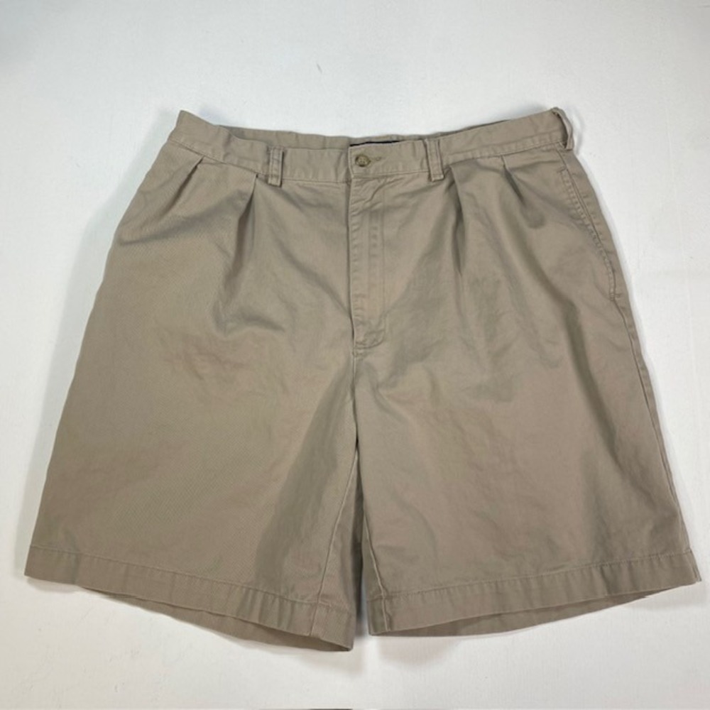 Polo Ralph Lauren Tyler Shorts Mens 36 Tan Khaki Pleated Cotton Chino 8.5 Inseam
